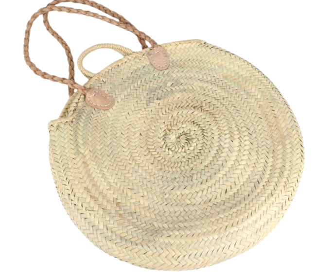 Bag palm round with leather twisted handle