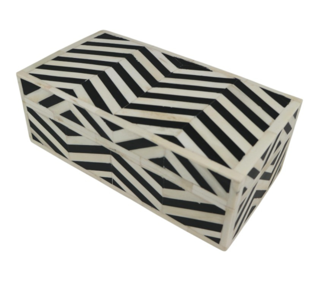 Bone box chevron black & white
