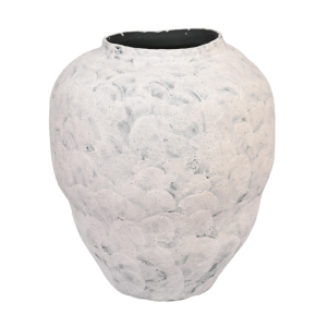 Sculptural Textured Planter – White & Grey