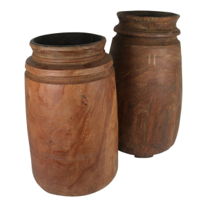 Handcrafted Wood Cylinder Vase – XL
