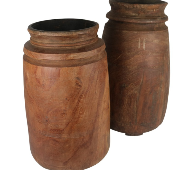 Handcrafted Wood Cylinder Vase – XL