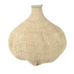Sculptural Woven Garlic Vessel Basket