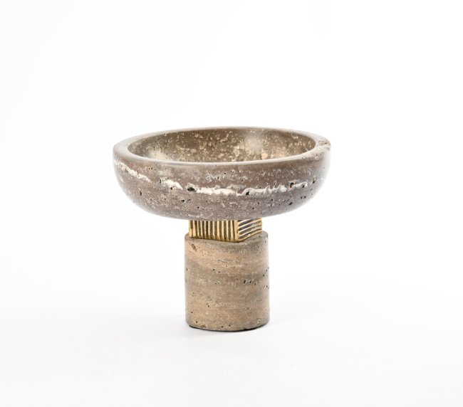 Travertine Pedestal Bowl