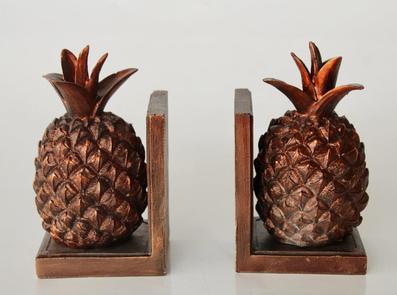Antique Brass Pineapple Bookends