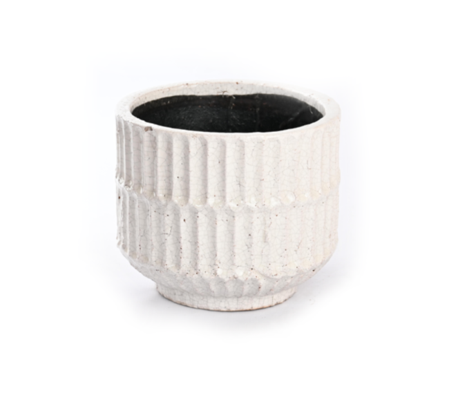 Textured White Planter