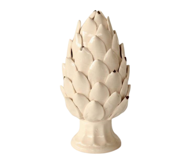 Sculptural Artichoke Ornament – White