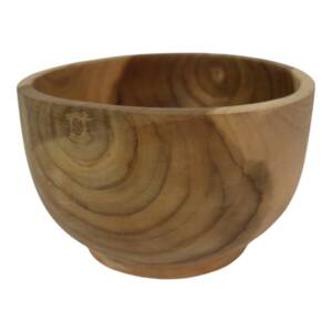 Carved Wood Serving Bowl