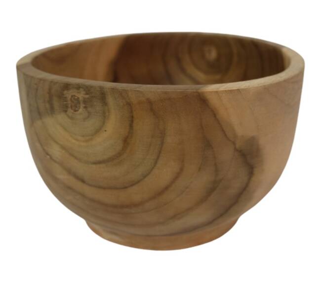 Carved Wood Serving Bowl