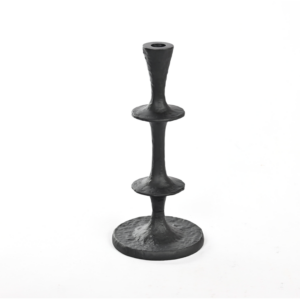 Black Sculptural Metal Candle Holder