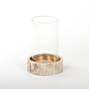 Stone Base Glass Hurricane