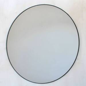 Black Metal Round Mirror
