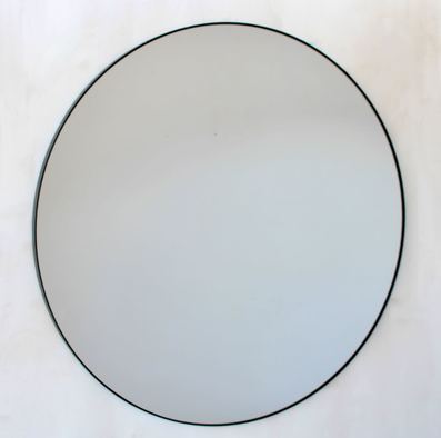 Black Metal Round Mirror