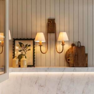 Brass Double-Arm Wall Sconce