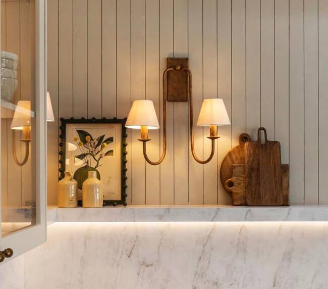 Brass Double-Arm Wall Sconce