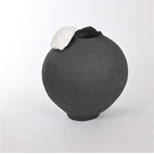 Black Ceramic Sculptural Vase