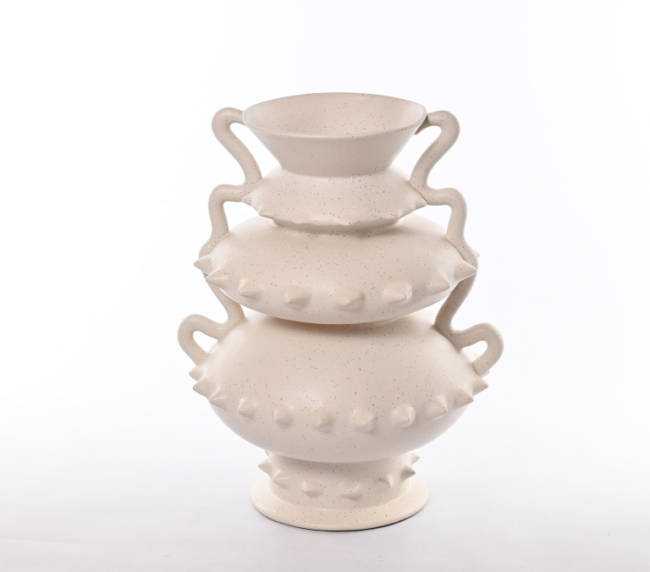 Speckled Ceramic Tiered Amphora Vase